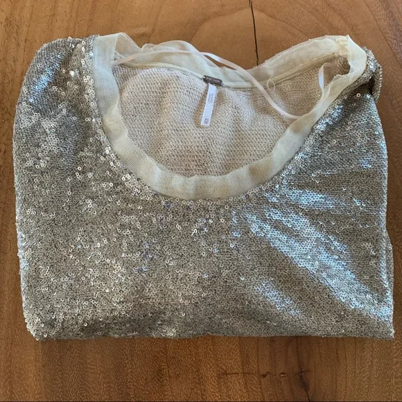 Free People Gold Sequin Crop Top - Picture 7 of 7